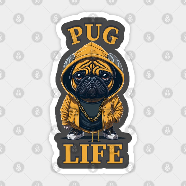 Gangsta Pug Life Sticker by Dogotees